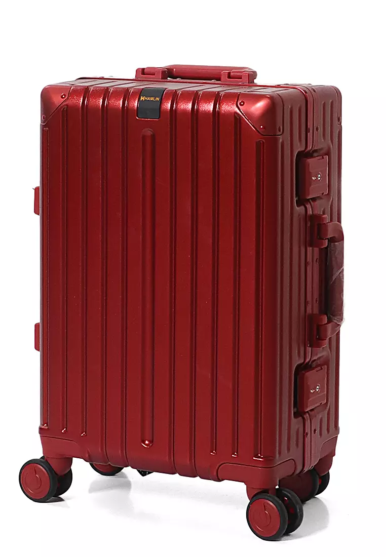 Barayev Koper Alumunium Frame Size 20 Inch Travel Bag Unisex Large Compartment  TSA Lock Material Polycarbonate ORIGINAL -Red