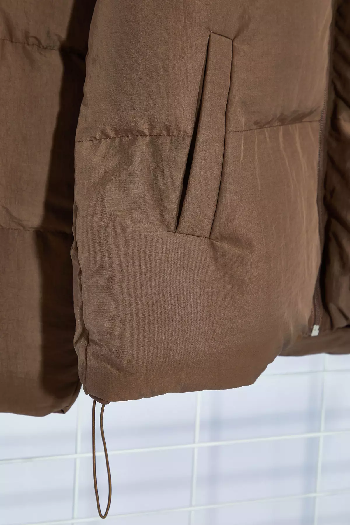 Cinnamon Unisex Oversize Puffer Jacket - Stand Collar, Water And Wind Resistant Tmnaw24Mo00003