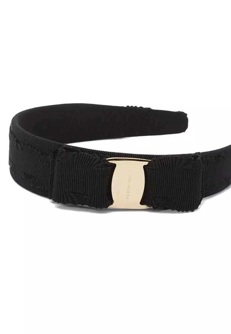 Vara Bow Wide Headband Black/Gold 659653
