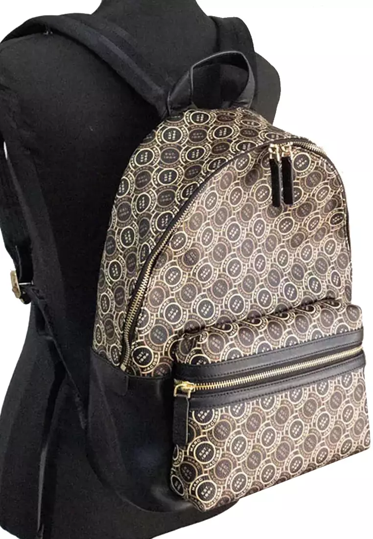 Signet Canvas Backpack Bag in Black Multi H302M12FA22