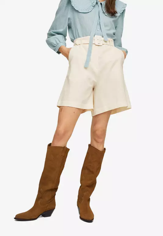 Belt High-Waist Shorts