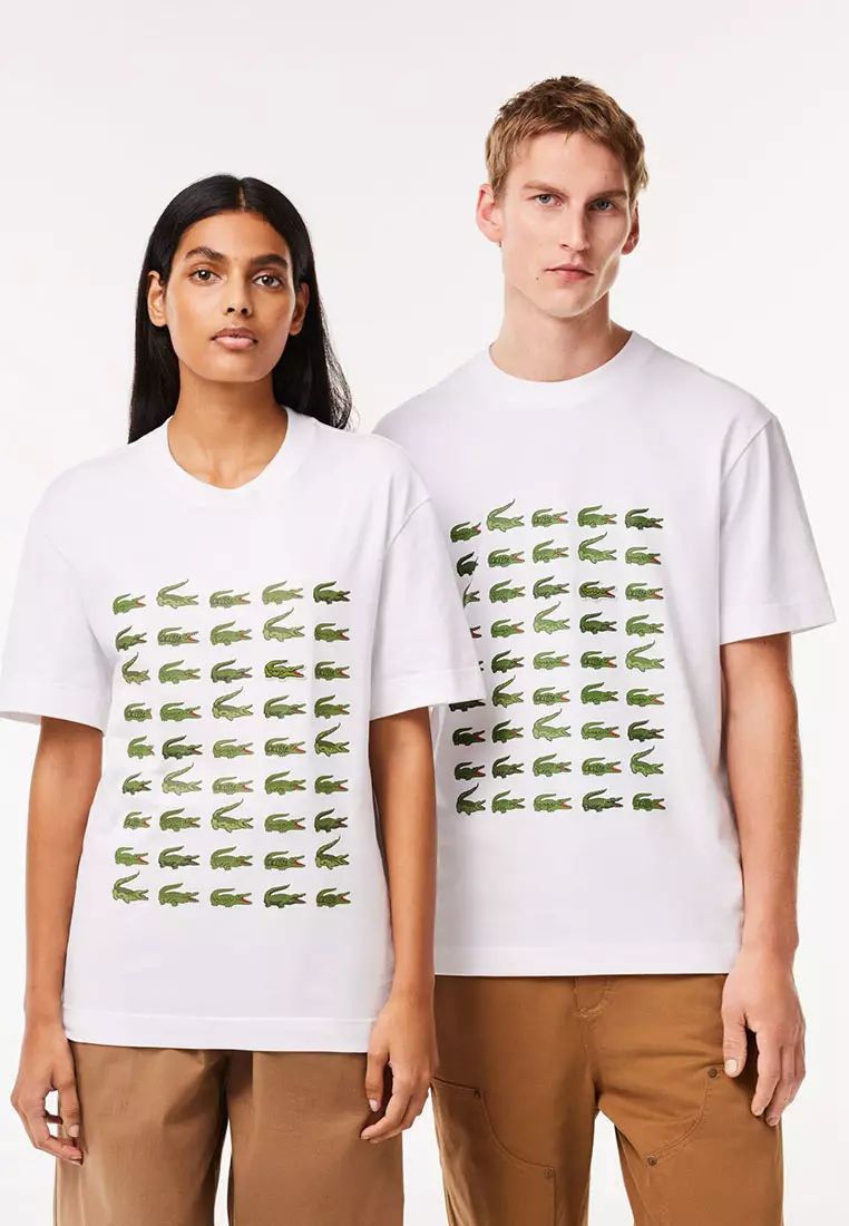 Buy Lacoste Cotton Crocodile Print T-shirt 2025 Online | ZALORA