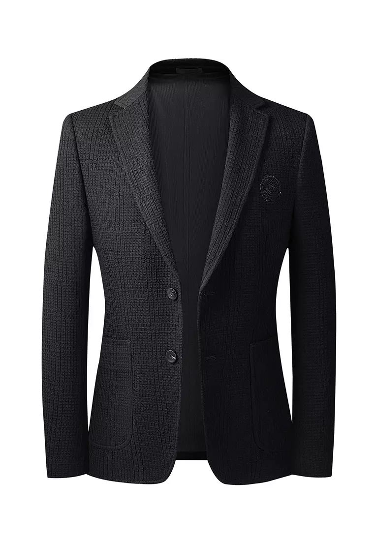 Embroidery Striped Wool Blazer 5836