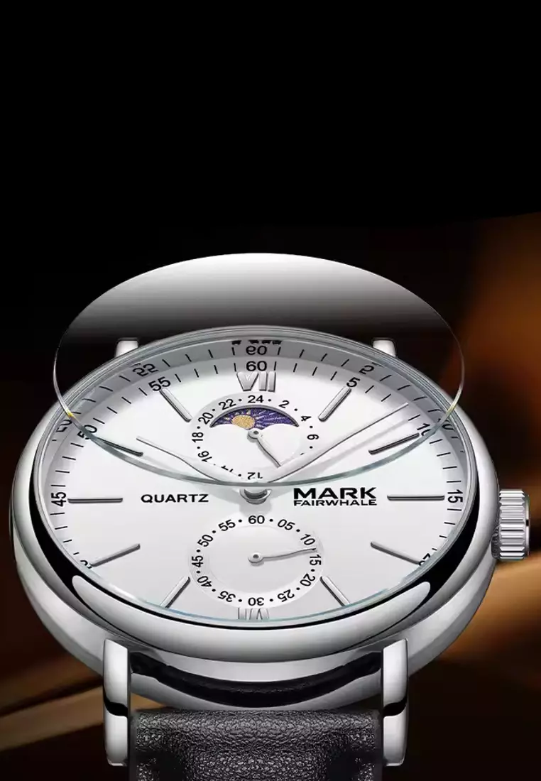 Unisex Quartz Watch, 41mm, Leather Strap