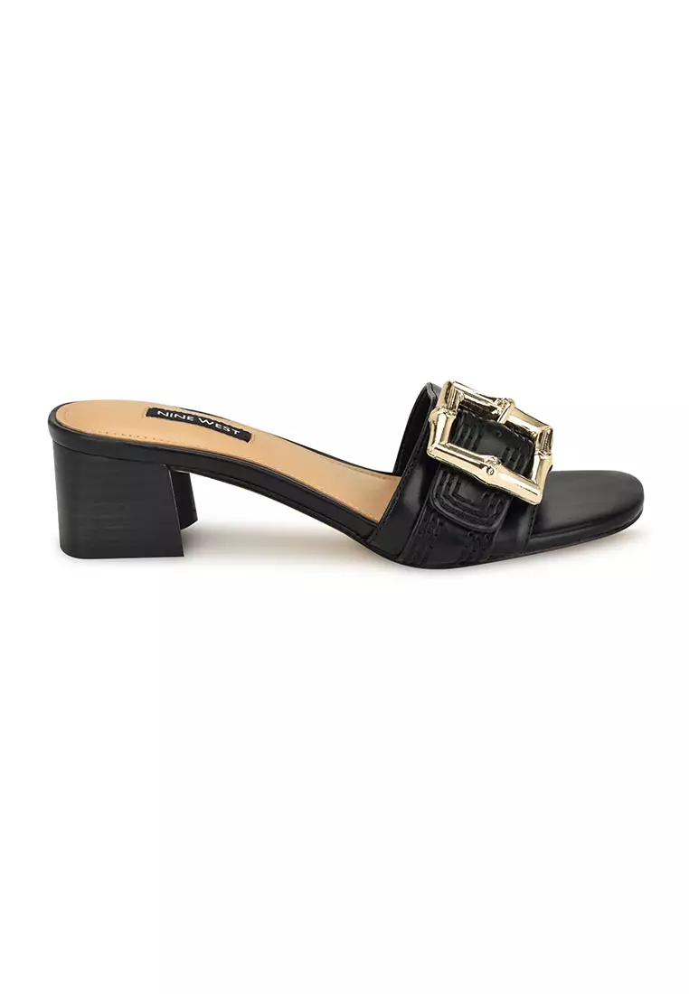 Discount on Nine West  shoes - SKU: Garta3 Buckle Slide Sandals Black