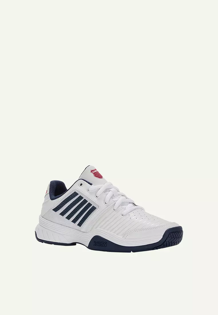 K-Swiss Court Express 2 tennisschoen voor kinderen, uniseks, White Stargazer Neon Blaze, 32 EU