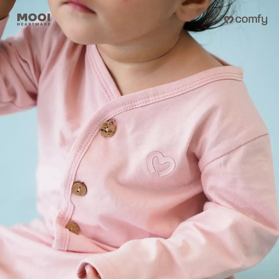 Mooi Setelan Panjang Bayi Comfy Baby Long Button Set - Sage Green