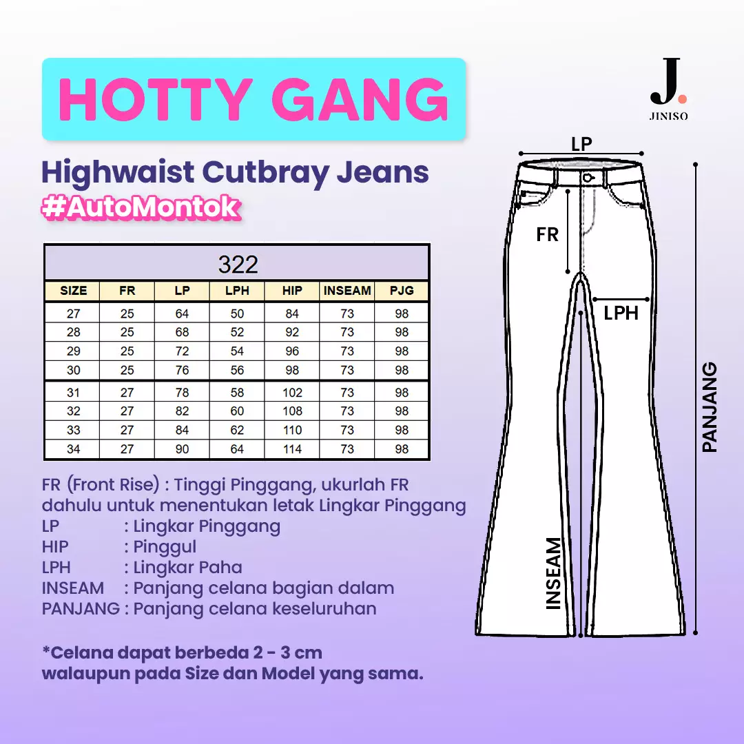 HW Cutbray Jeans 322 HOTTY GANG