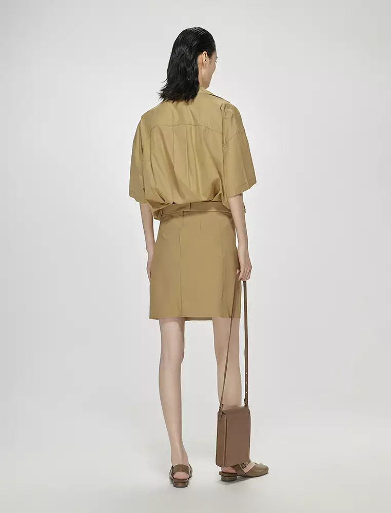 Poplin X-Line Oversized Elegant Short Sleeve Dress