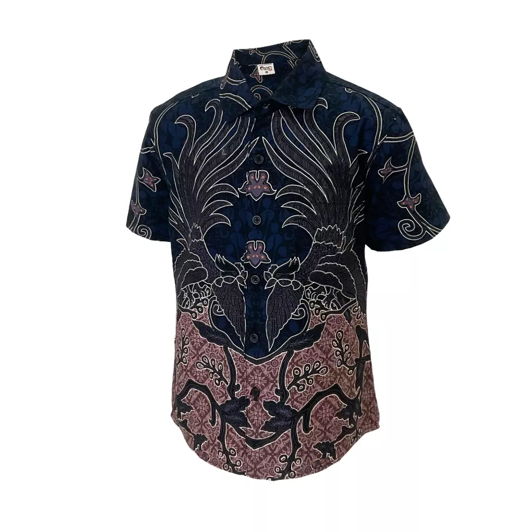 Pingu Kemeja Batik Anak Laki Laki Pendek Navy 93100934X