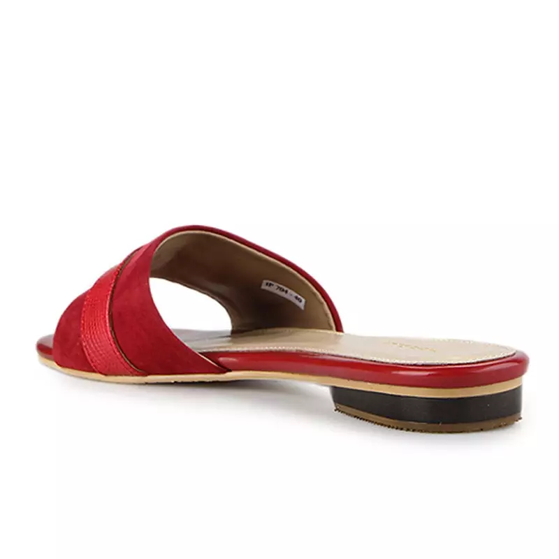 Cortis Sandal wanita Flat Slip On - Red