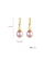 SUNRAIS gold Premium color stone gold simple design earrings 7F973ACE5CD921GS_4