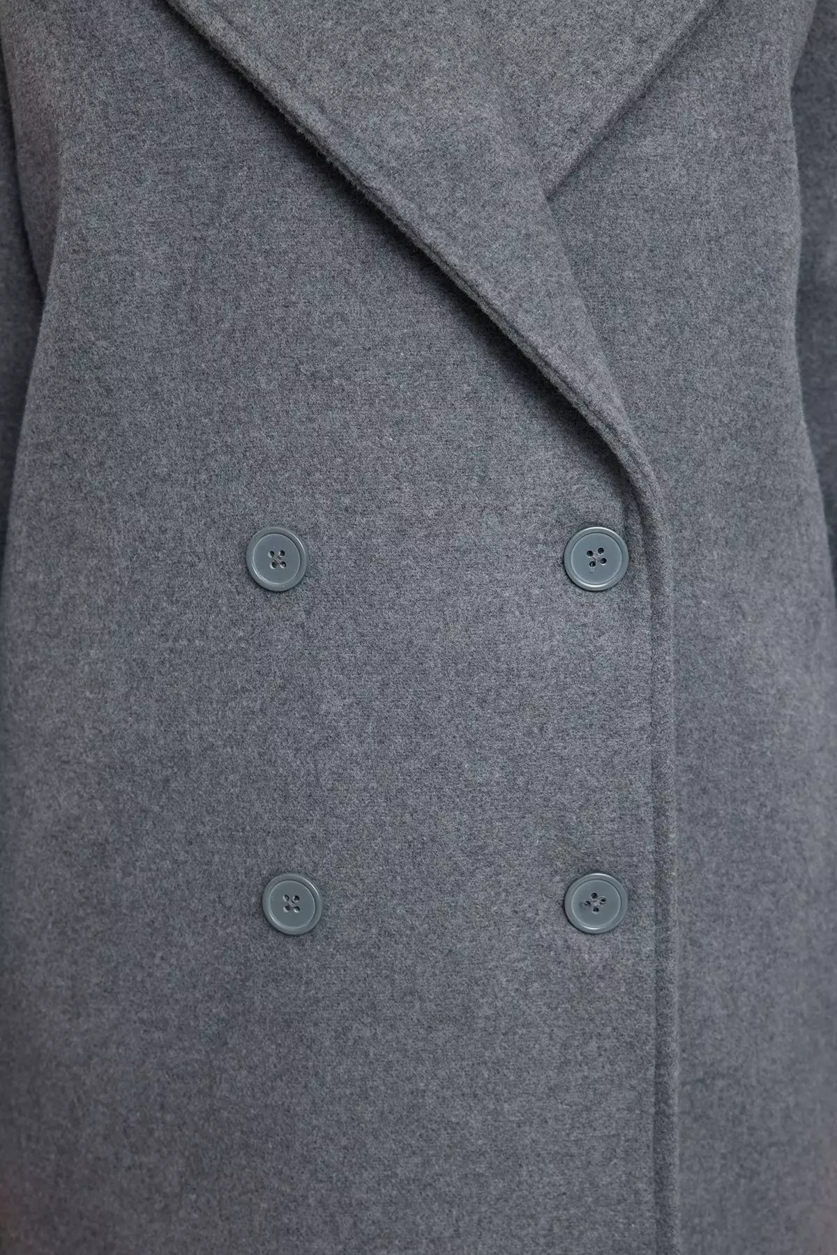 Gray Oversize Wide Cut Long Wool Cashmere Coat TWOAW21KB0038