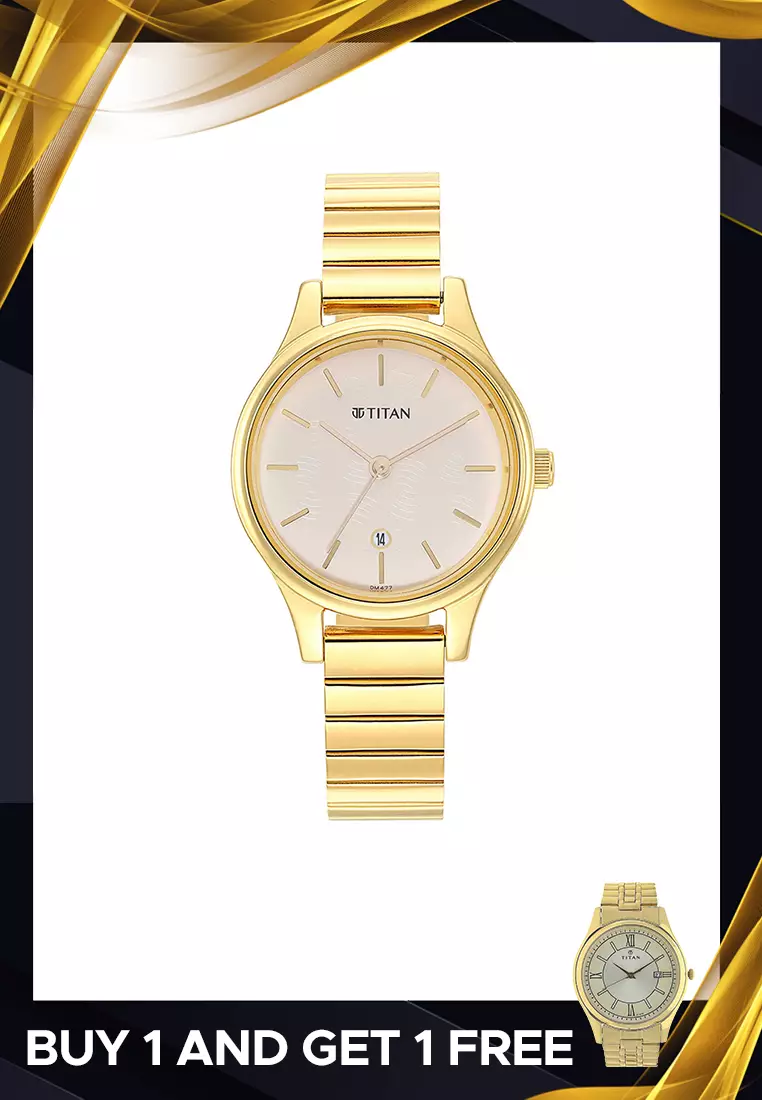 Titan gold clearance watch price