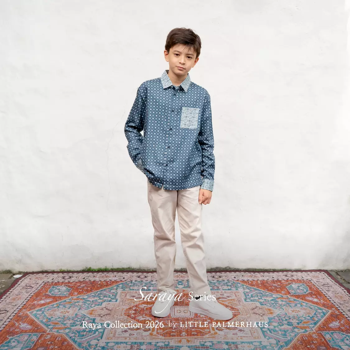 Little Palmerhaus - Baju Lebaran 2026 - Saraya Teen Boy Shirt (Baju Koko Anak Usia 6-14 Tahun) Royal Purple
