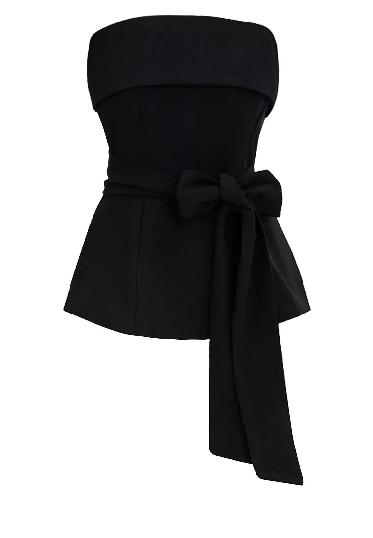Presley Strapless Top with Skinny Scarf