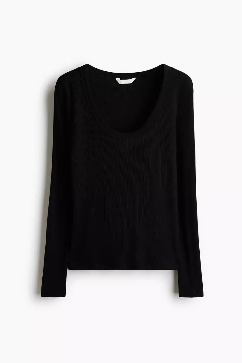 Scoop-neck cotton jersey top