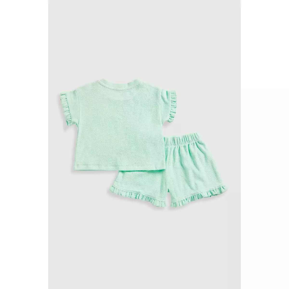 Mothercare Towelling Shorts and T-Shirt - Set Pakaian Bayi Perempuan (Hijau)