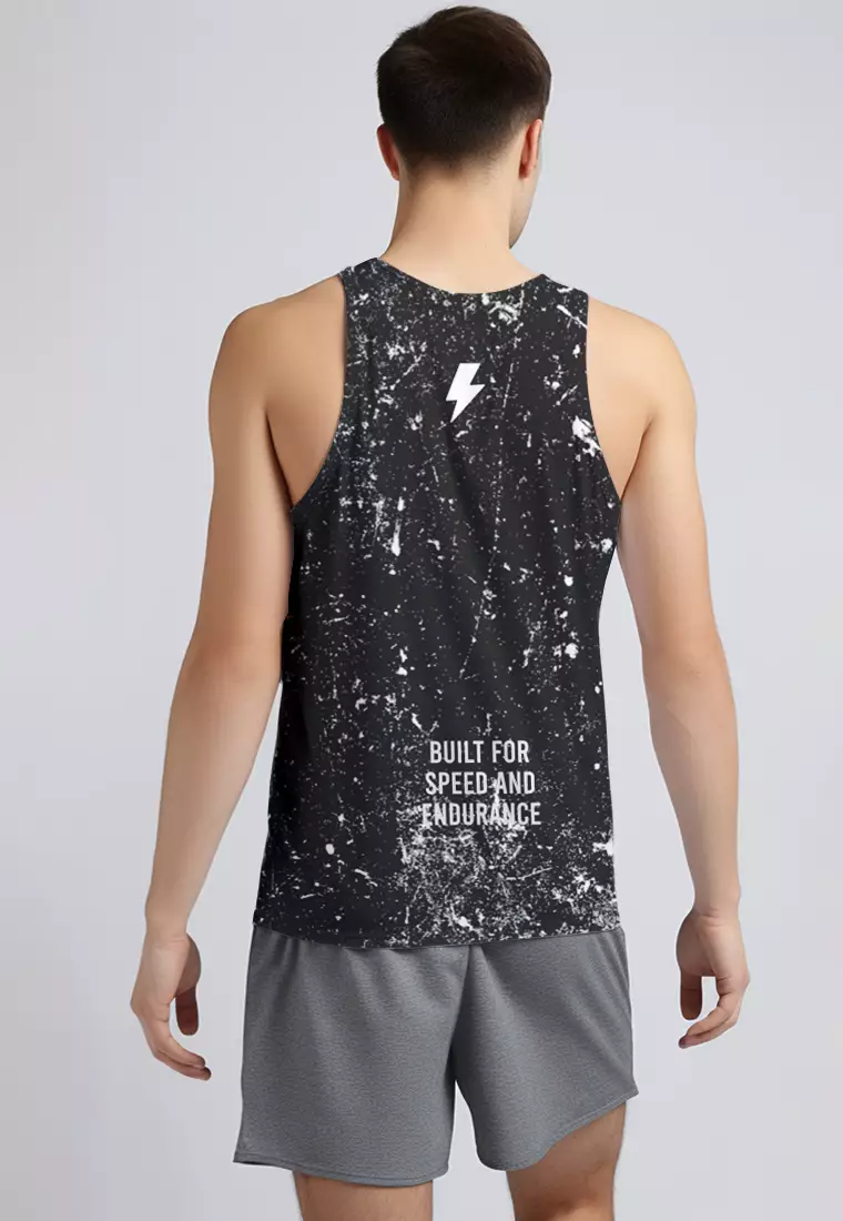 MSA80 Kaos Kutung Lari Running Pria Kalcer "bad photocopy" abu