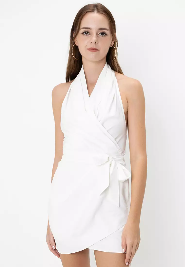 Buy ASOS Design Washed Halterneck Tie Waist Mini Dress 2025 Online