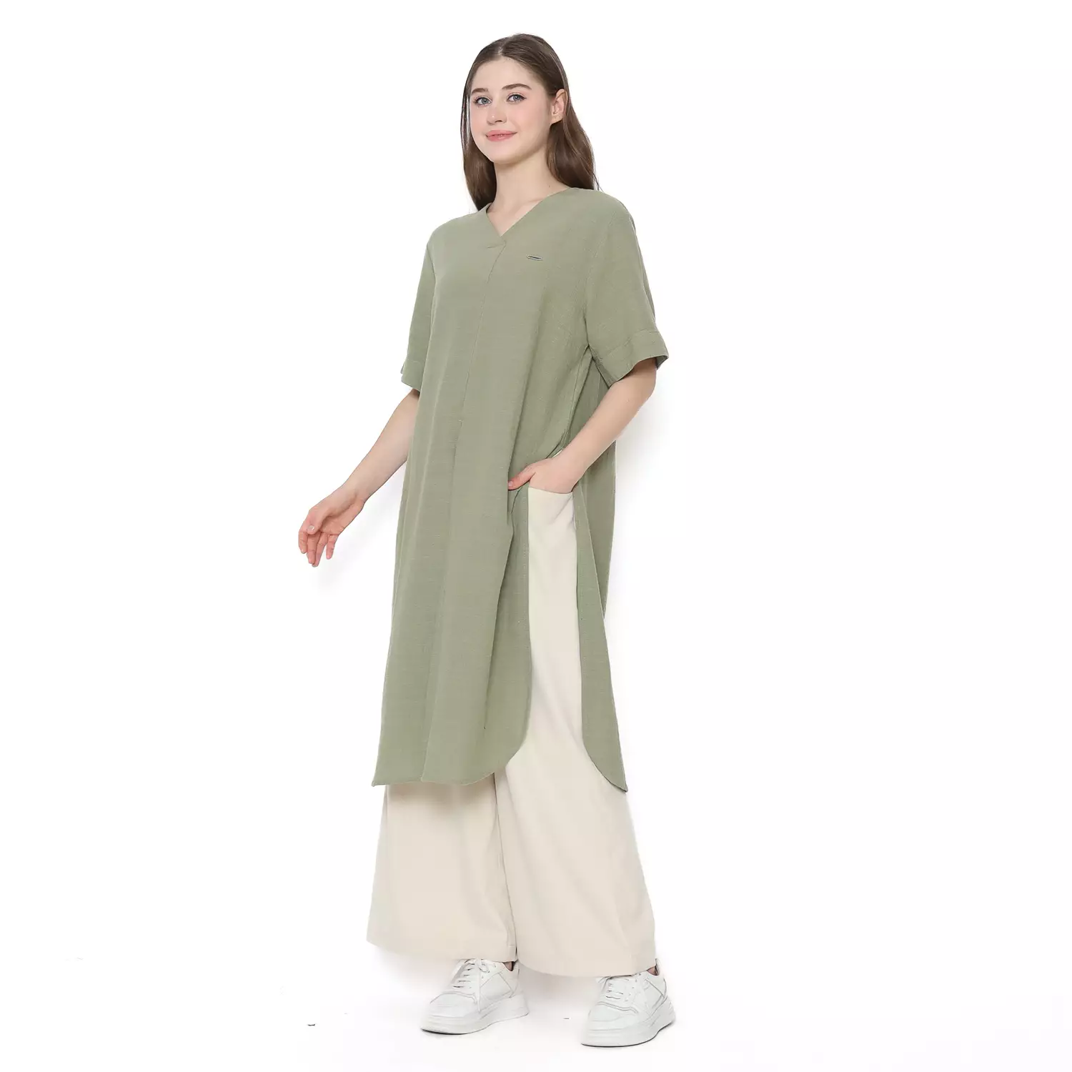 Spyderbilt kemeja lengan pendek Wanita Zura Tunic Ladies Shirt Planet Surf