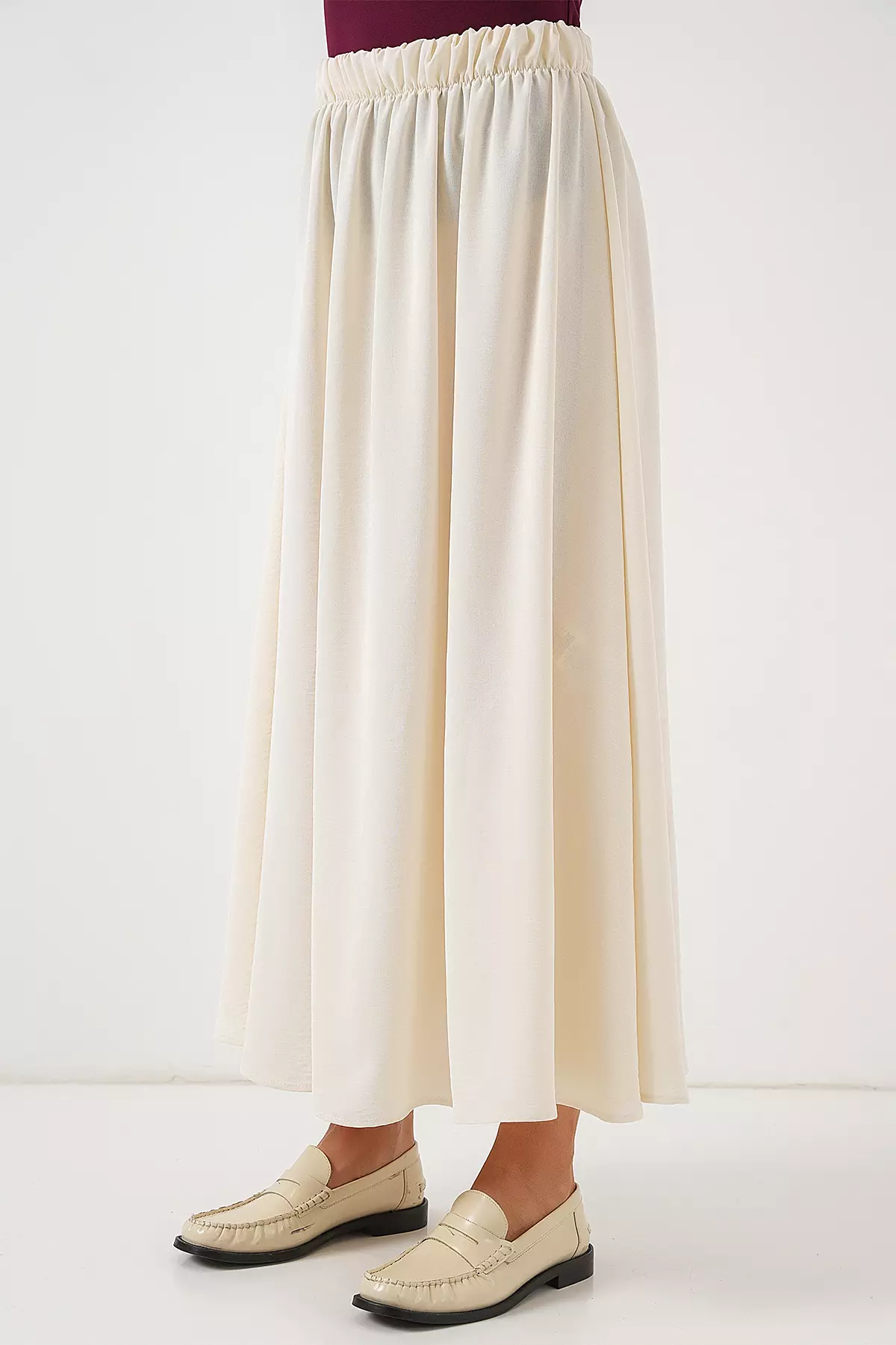 Women's Long Ayrobin Skirt 8050 - Cream