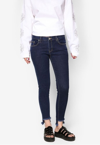 Skinny Jeans with Frill Trimmings, 服esprit 寢具飾, 牛仔褲