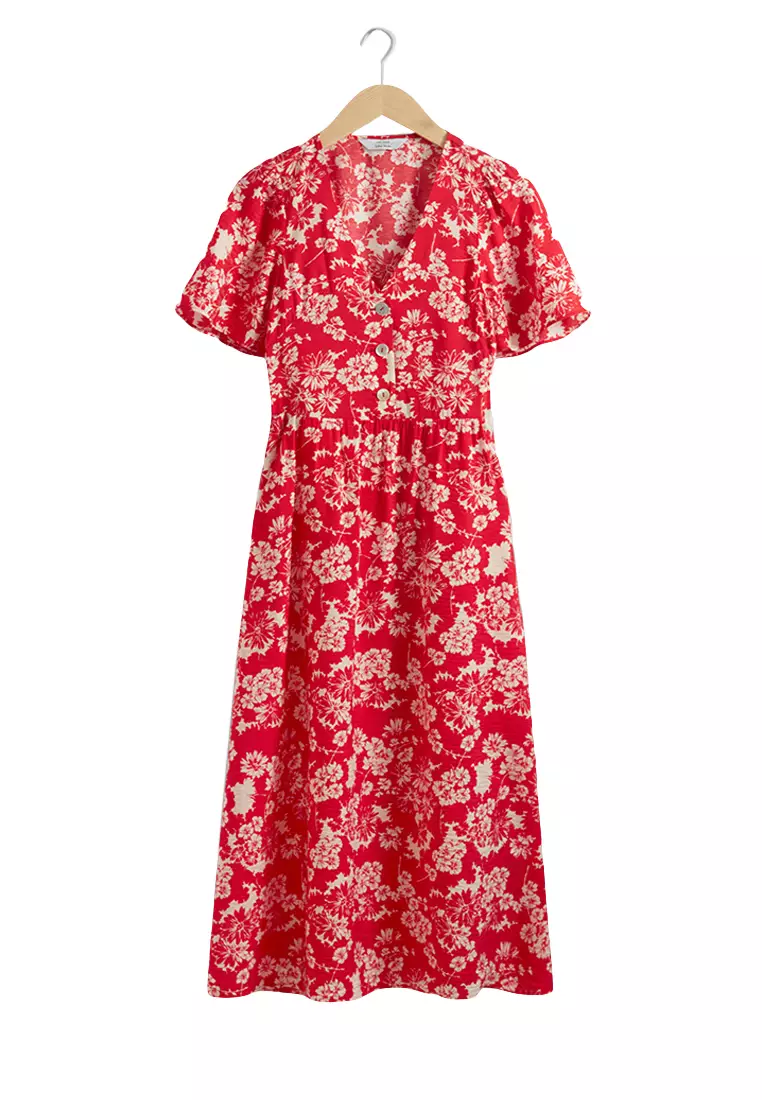 & Other Stories Flutter-Sleeve Midi Dress 2026 | Buy & Other Stories Online  | ZALORA Hong Kong