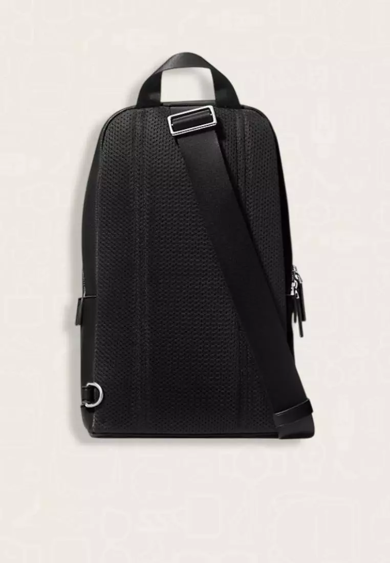 Michael Kors Cooper Pebbled Leather Sling Pack Black