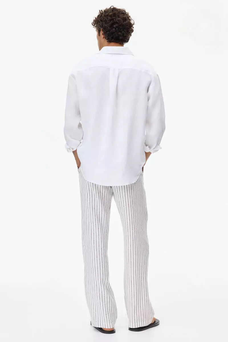 Relaxed Fit Linen-blend trousers