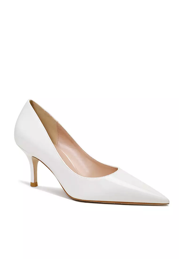 6CM Faux Patent Pointed Pumps Heels Shoes HZL262