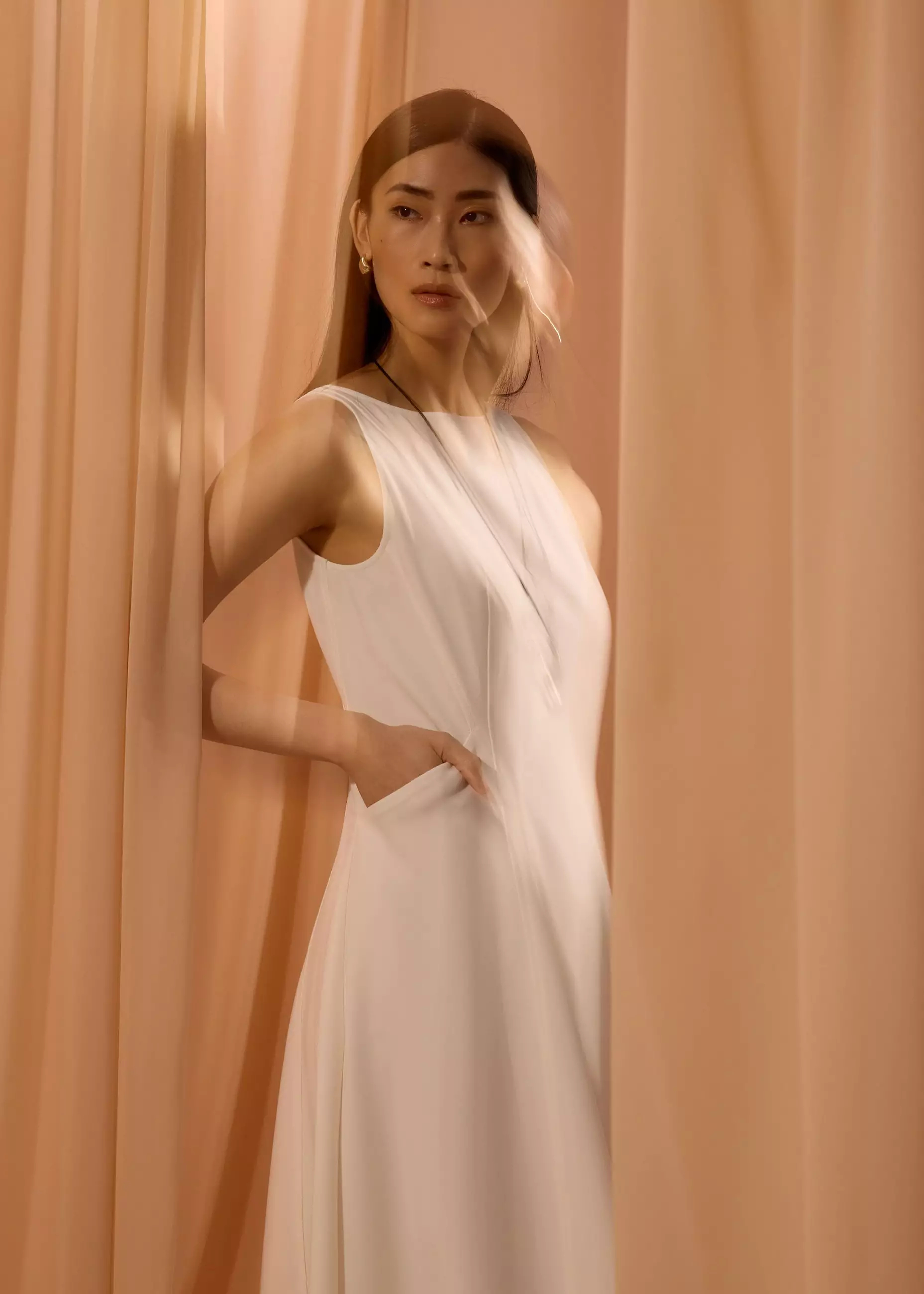 Dress Wanita - Ling Belted Boat Neck Fit & Flare Midaxi Dress