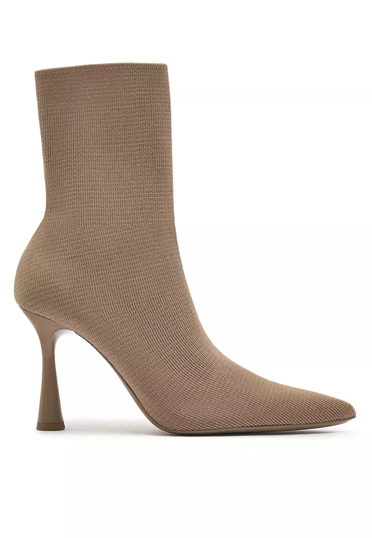 Fabric heeled ankle boots zara sale