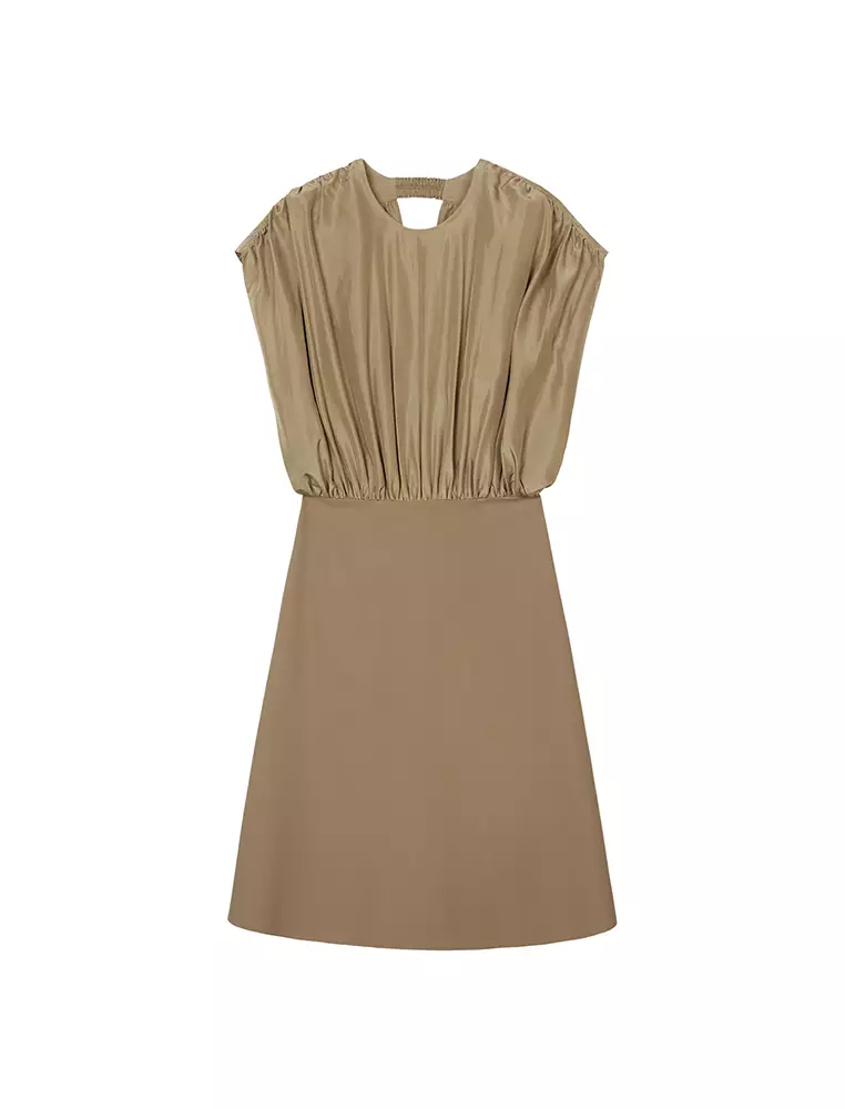 電力紡X型修身優雅無袖連衣裙