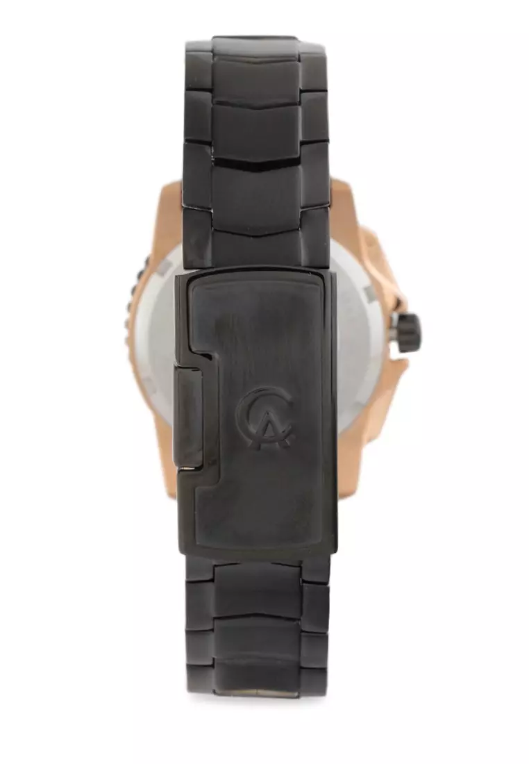 Alexandre Christie Jam Tangan Wanita - Rosegold Black - Stainless Steel - 6455 Rosegold Black Ladies