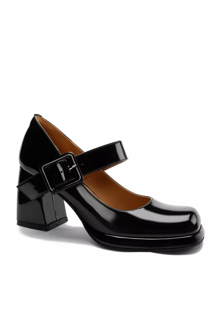 7CM Buckle Strap Patent Leather Mary Jane Shoes TE876-1