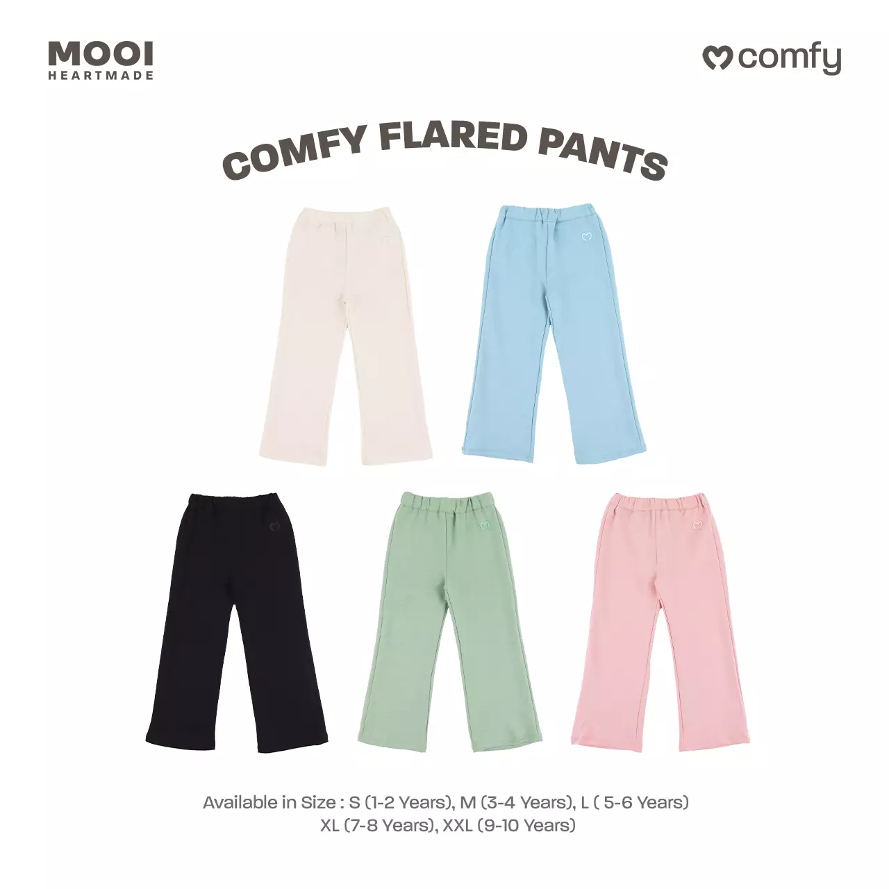 Mooi Celana Panjang Anak Perempuan Comfy Flared Pants - Cream