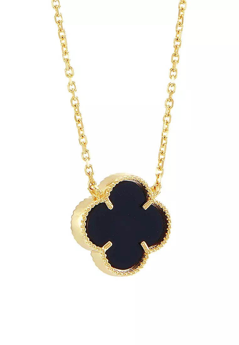 Gold onyx clearance necklace