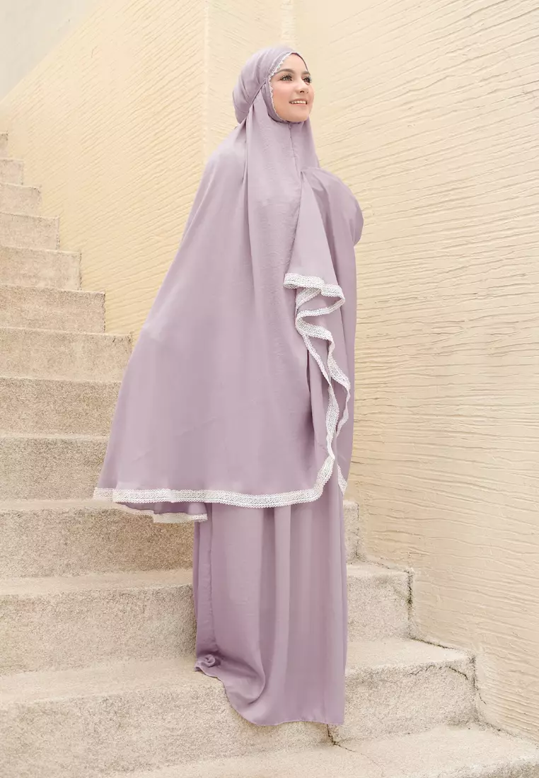 Ataya Prayer Set | Mukena Renda 2in1 - Orchid Grape