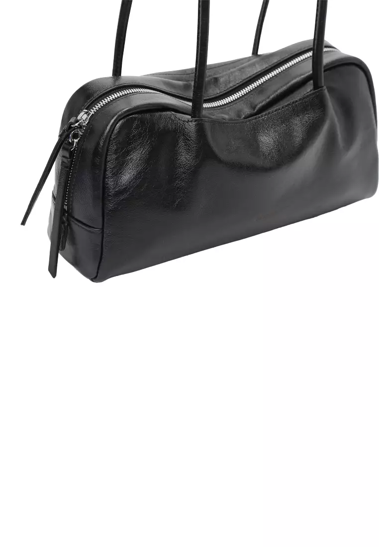 TONA Pocket East West Boston Bag - Distressed Black