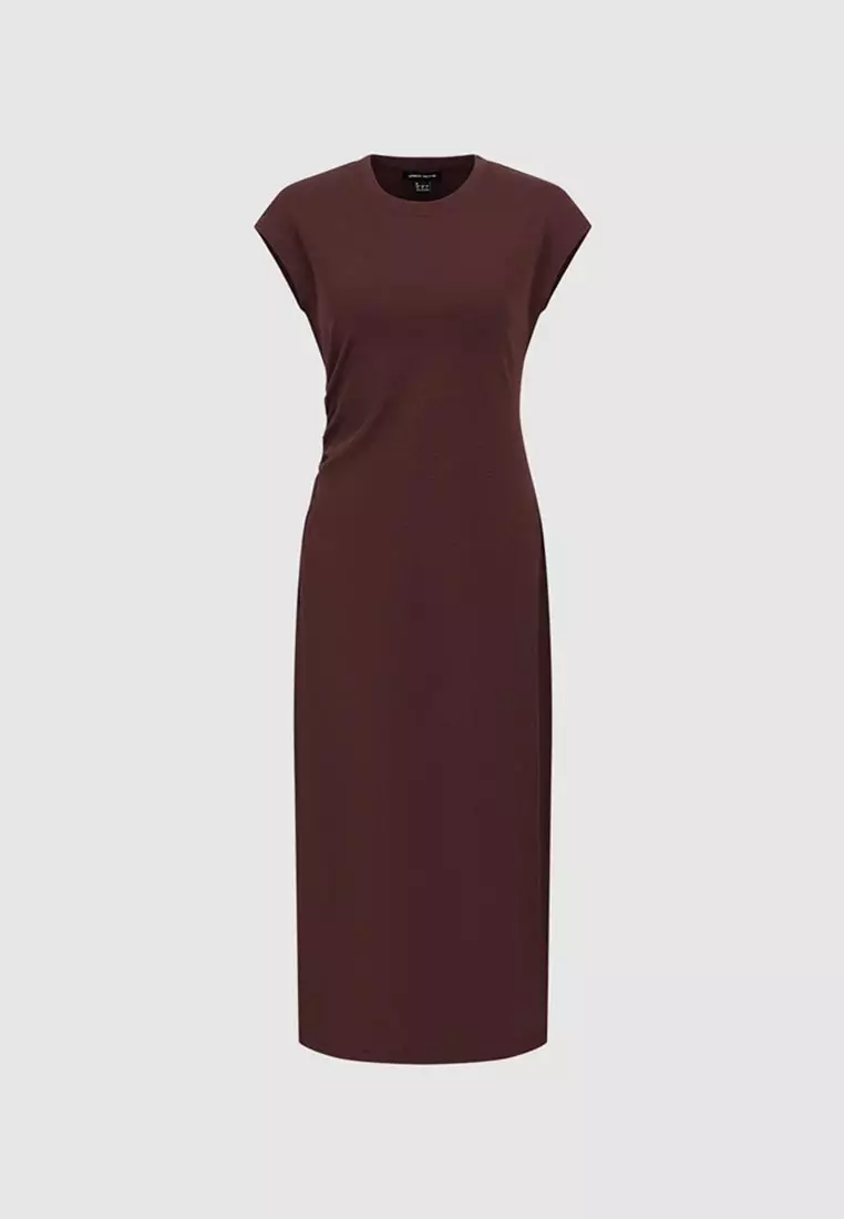 Capped Sleeve Skinny Fit Midi Dresses