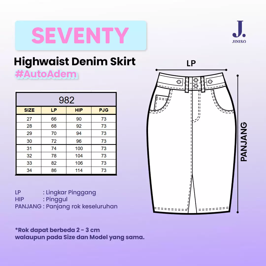 Highwaist Rok Jeans Panjang 982 SEVENTY