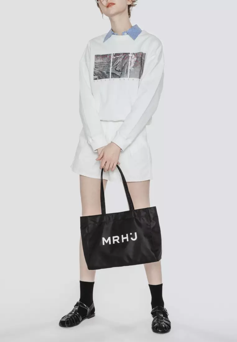 BONA Nylon Shoulder Bag All Black