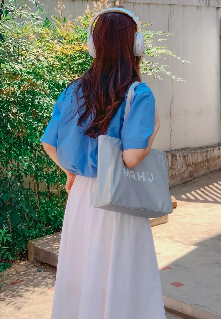 BONA Nylon Shoulder Bag Silver