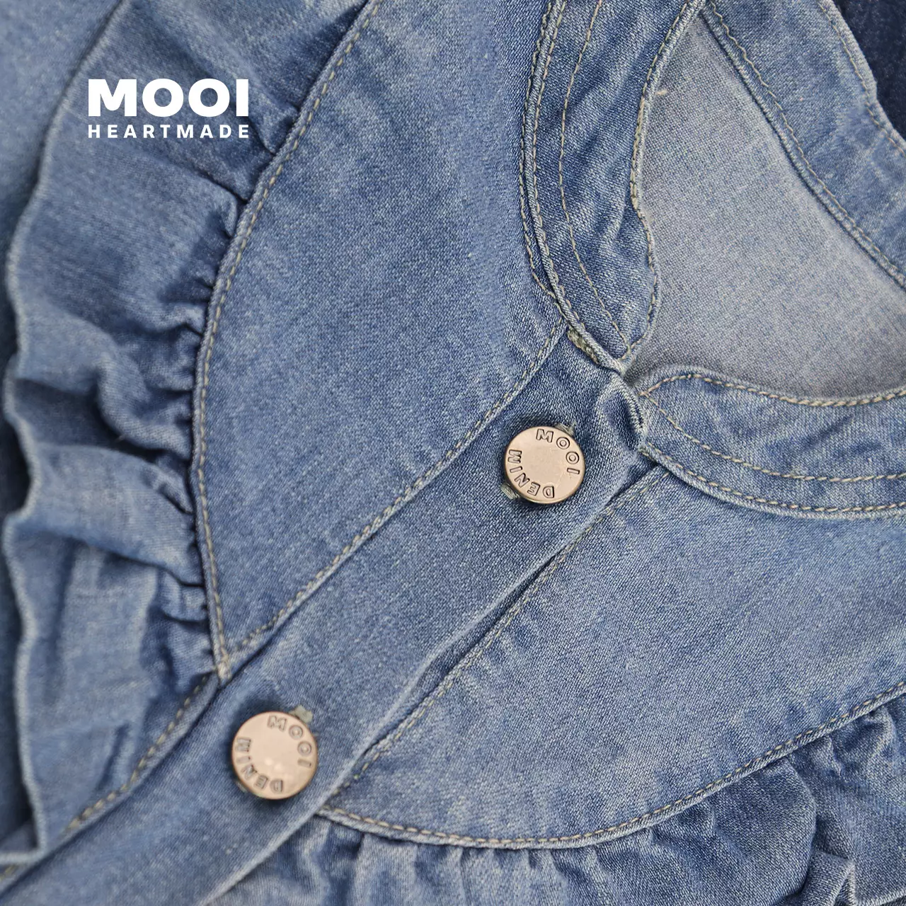 Mooi Dress Jeans Anak Emiko Denim Dress - Light Blue