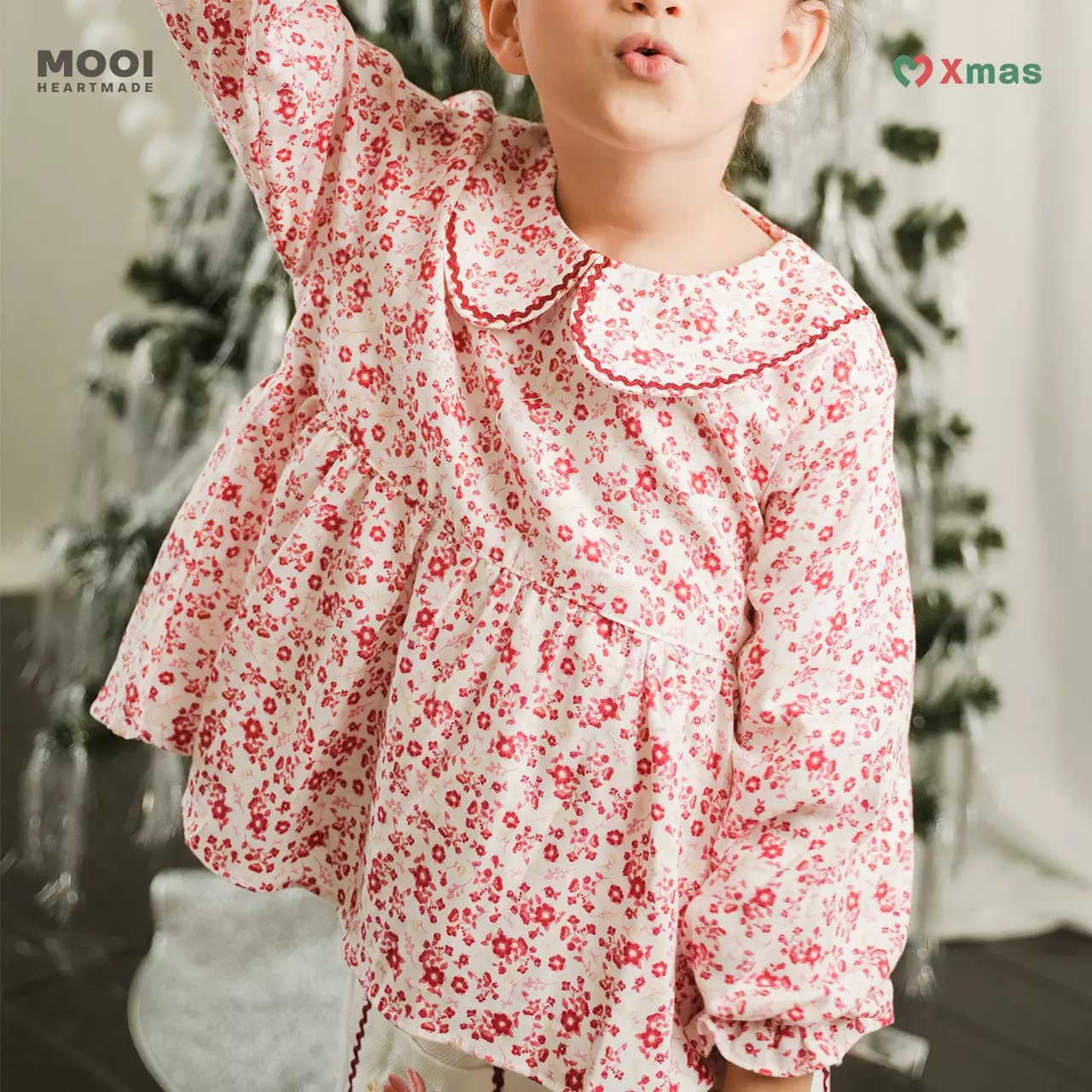 Mooi Atasan Anak Perempuan Nancy Top - Green Emerald