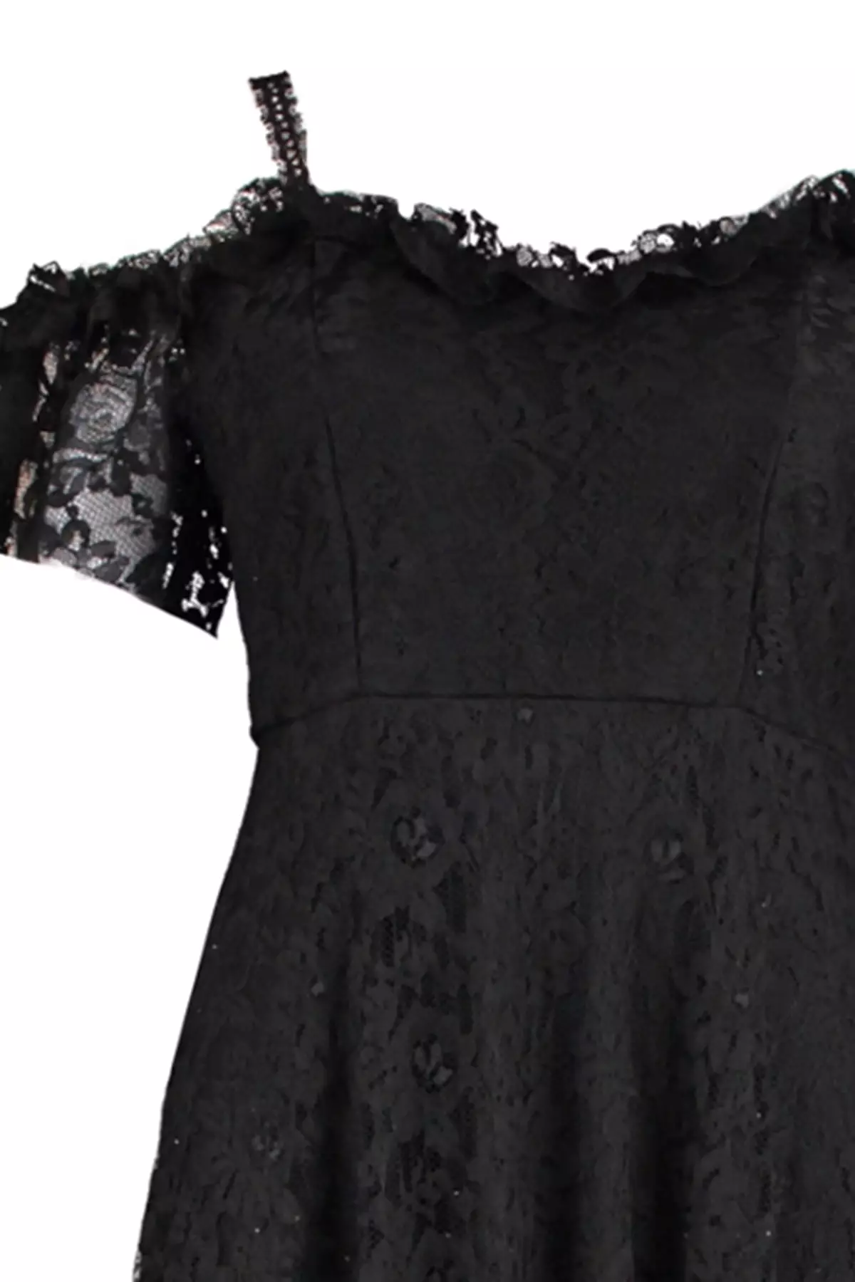 Black Strap A-Line/Flared Lace Long Evening Dress/Graduation/Engagement/Evening Dress