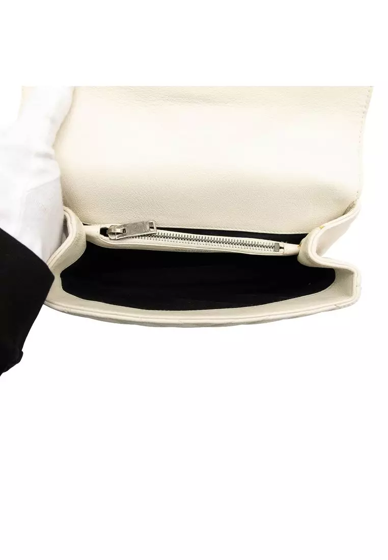 Pre-Loved Saint Laurent Medium Chevron Sheepskin Monogram College Satchel