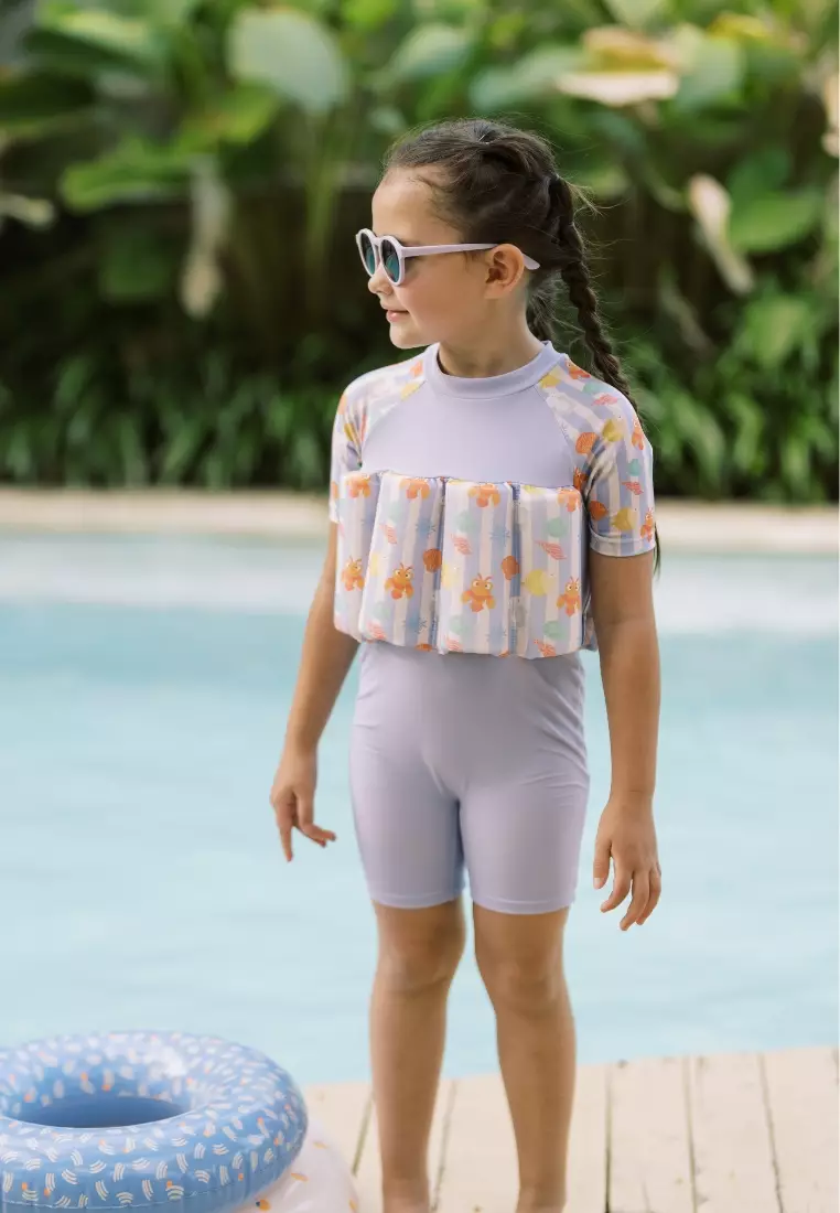 LEEVIERRAKIDS X OVERTEE - Splish Splash Squad Lilac Diving Floatsuit