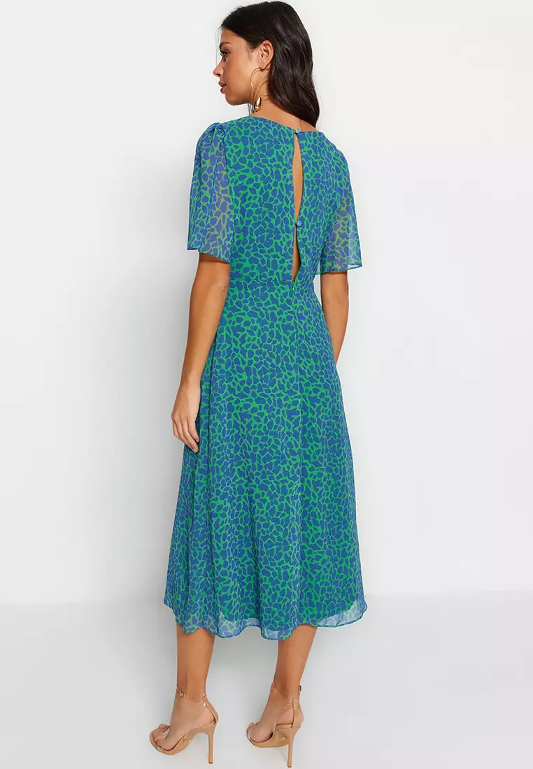 Patterned Midi Dress